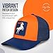 City-Flex Denver Football Fan Patch Trucker Hat - Netted Snapback Baseball Cap with Team Design for Men & Women (Orange/Navy - Horse)