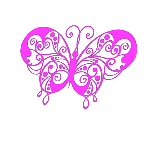 Tableau papillon rose dessin stylisé nature animaux 61x40