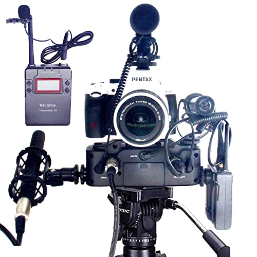 Nicama V8 2-Kanal Mikrofon Preamp mit XLR/3.5/6.35mm Eingang, Audio Adapter Mixer für Shotgun Mikrofon, Guitar Bass, DSLR Kameras, iPhone Tablet Smartphones Singen Recording