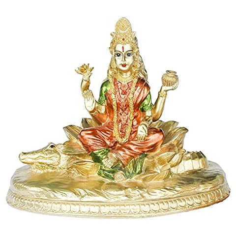 Hindu Goddess Ganga Statue - Indian God Lord Ganges Sculpture India God Ganga Maa Murti Figurine Hinduism Home Puja Temple Mandir Buddha Pooja Decor Diwali Gift Yoga Altar Shrine Spiritual Prayer Item Cover