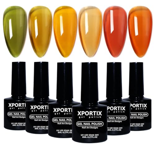 Set de 6 esmaltes gel jelly colores primavera miniatura 1