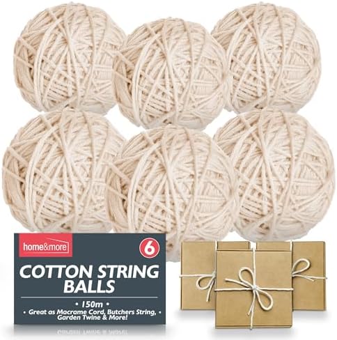 SOL 6x Cotton String Balls 150m - Kitchen Twine for Meat, Gift Wrapping ...