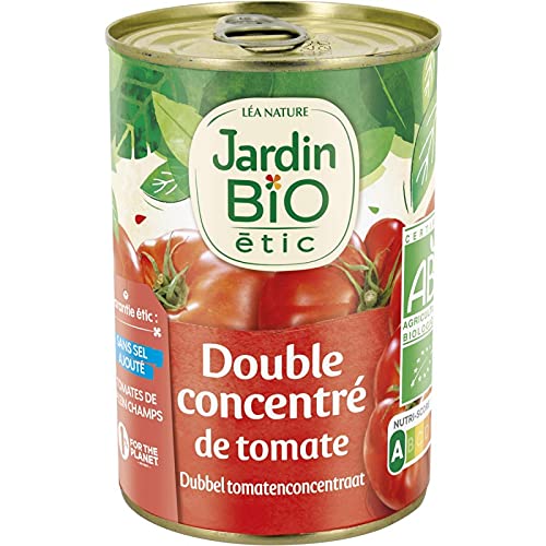 Jardin Bio Étic Double Concentré de Tomates Bio 140g - Saveur Intense & Naturelle pour vos Recettes Gourmandes - Produit Diététique et Gourmand - Le Lot De 4