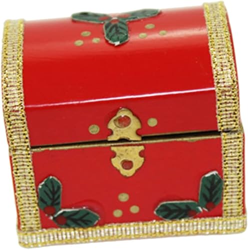 Miniatura 1 de TOYANDONA 1pc juego de madera mini muebles mini juguetes muebles simulados juguete mini artesanía caja de Navidad juguete madera rojo artesanía