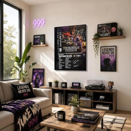Image of Juice WRLD Canvas Wall Art, Rapper Collage Poster Print, Hip Hop Music Artwork for Bedroom Studio Gaming Room Decor, Vibrant Album Cover Picture Print Framed Music Wall Painting 20X24 inch