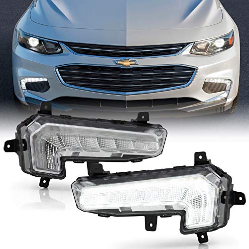 ACANII - For 2016-2018 Chevy Malibu Front Bumper LED DRL Daytime Running Lights Driving Lamps Replacement Set Left+Right