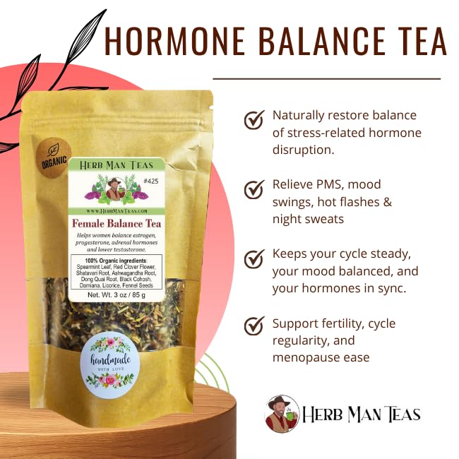 FEMALE HORMONE BALANCE TEA - Balances female and adrenal hormones formulated by master herbalist Khabir -100% Organic, Non-GMO - Image 2