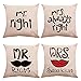 Rcsinway Poduszki do dekoracji wnętrz seria litera poszewka na poduszkę Mr Mrs Smiley twarz lniana poszewka na poduszkę, 45 * 45 cm, 4 szt