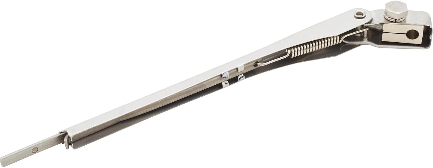 Speedway Motors Adjustable Replacement Windshield Wiper Arm, Polished Stainless Steel Push-On Design Fits 12V Electric Wiper Motors, Extends 7.5 to 11.75 Inches, Universal Fit