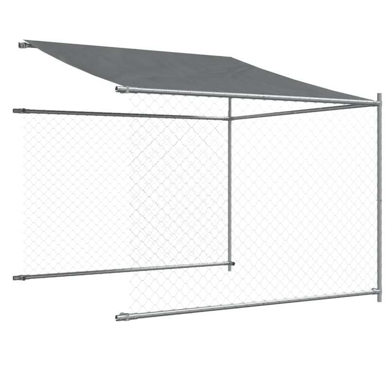 Eleganz Hundezwinger aus verzinktem Stahl 4x2x2 m mit Dach und Tür – Robuster und wetterfester Auslauf für Hunde im Garten