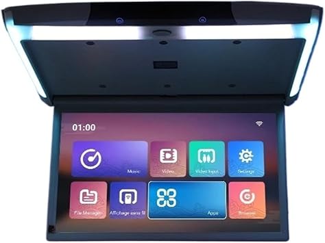 15.6 Inch Display Digital Screen Car Roof Monitor LCD Flip Down Screen Overhead Multimedia Video Ceiling Roof Mount Beige