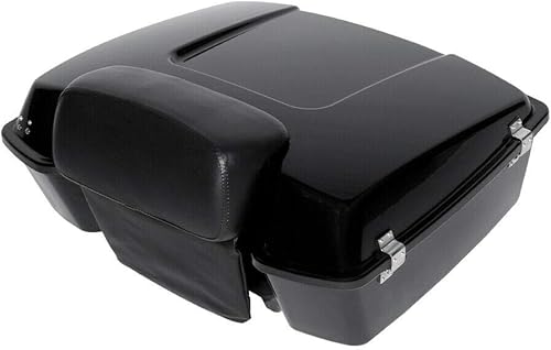 Miniatura 2 de TCMT Tronco con respaldo para Harley Davidson Touring Road Glide Street Glide Electra Glide Road King 1997-2013 (cierres cromados)