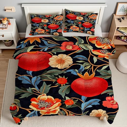 Housse de couette 240 x 260 grenade avec fermeture éclair pour lit double