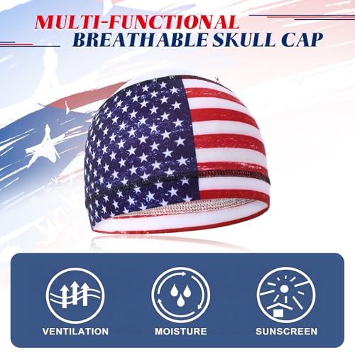 Image of Geyoga 4 Pieces Cooling Skull Cap Helmet Liner Sweat Wicking Beanie Head Wrap Bandana for Cycling Running Men Women