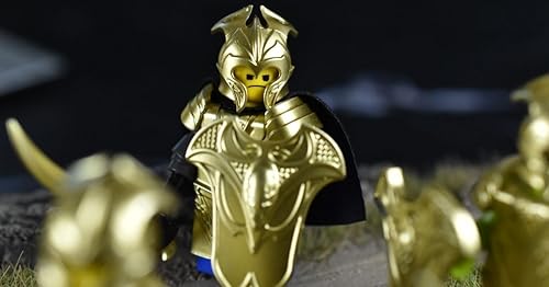 Miniatura 6 de Elf Metalic Gold y oro rosa de lanzas, arcos, espada, timón y armadura para la marca principal de bloques de construcción, minifigura 72 piezas