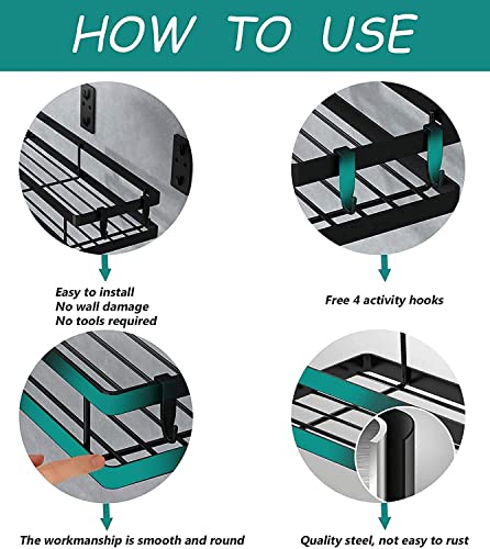 Image of Wall Mounted Metal Storage Rack for Kitchen & Bathroom | Set of 3 Multipurpose Organizer Shelf for Jars, Cans, Toiletries | Rustproof Iron Wall Shelf Rack for Home