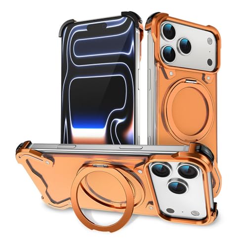 Protection iPhone 16 Pro Max antichoc à anneau rotatif et dos transparent aimanté