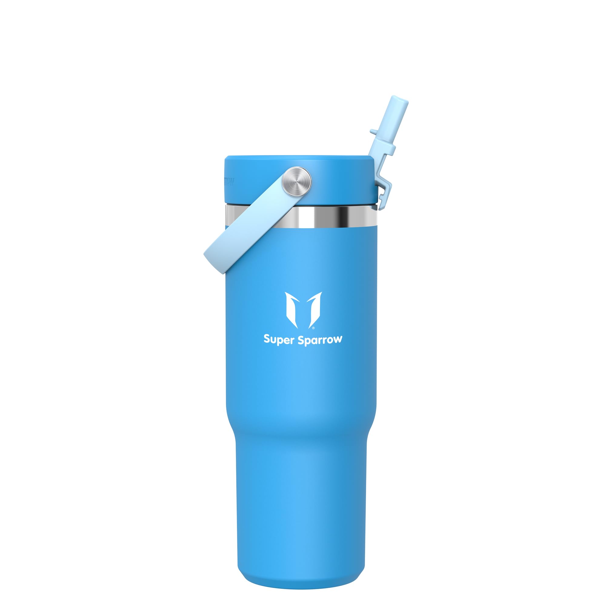 Sparrow Trinkflasche Edelstahl - Twistpath Thermosflasche mit Flex-Strohhalmdeckel - 900ml - BPA-frei Thermobecher & Auslaufsichere Thermoskanne - Kompatibel mit gängigen PKW-Getränkehaltern | Isolierbecher Thermosflasche Wasserflasche Autobecher, Auslauf