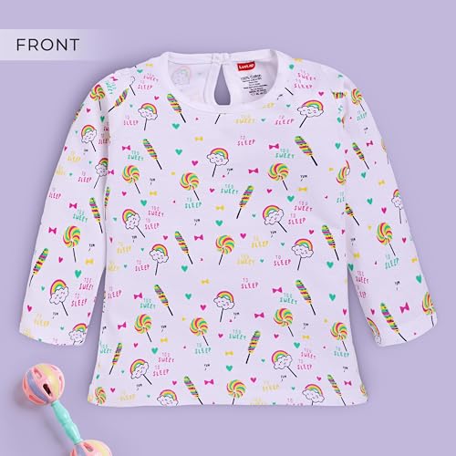 Image of LuvLap Baby Girls 100% Cotton Full Sleeve Girls Top, Pack of 02