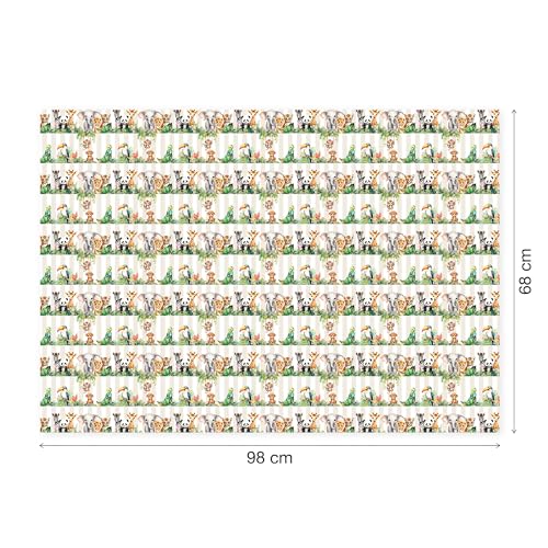 LINA OFFICINE GRAFICHE KREATIVES GESCHENKPAPIER TIERE GROSSES PAKETSIEGEL 2 STÜCK JEDER ART