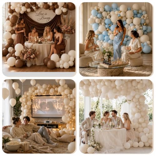 Image of Togvu White Sand Balloons, 50Pack 5 Inch Small Mini Cream Beige Latex Party