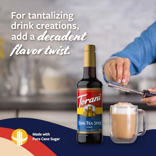 Image of Torani Coffee Syrup, Chai Tea Spice Flavored Syrup for Drinks, Pump Included, 25.4 Fl Oz