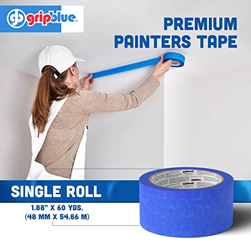 Image of Professional-Grade Blue Painters Tape 2 Inch Wide, 1 Roll | 1.88 in x 60 yd, Clean Removal, Easy Hand Tear, Multi-Surface Masking Tape for Indoor and Outdoor Use, UV Resistant