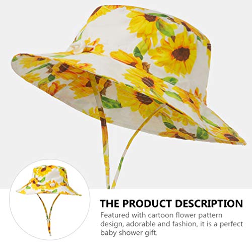 EXCEART Prémio Estampas de Flores Balde Chapéu Crianças Anti- UV Pescador Chapéu de Algodão Bebê