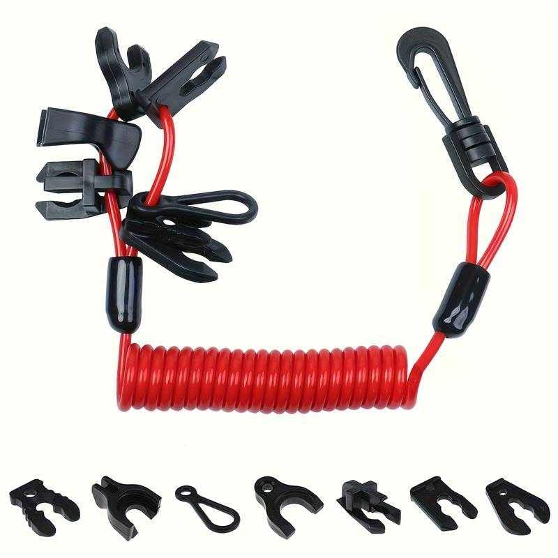 Interruptor de parada del motor del motor de la embarcación con clip, Cortacorrientes embarcación, Llave de seguridad de la embarcación, Llave de hombre al agua, 7 llaves