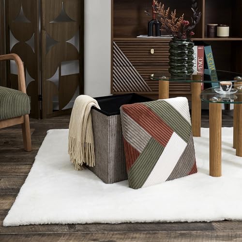 Pouf pliable patchwork pour éliminer le désordre dans la chambre - 3