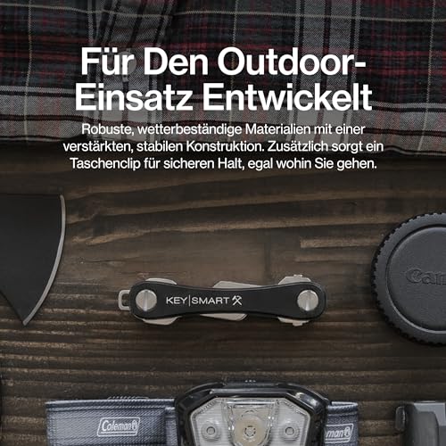 KeySmart Rugged - Multifunktions-Schlüsselhalter, Schlüsselorganisator mit Flaschenöffner und Taschenclip (bis zu 14 Schlüssel, Schwarz) – Ansicht 6