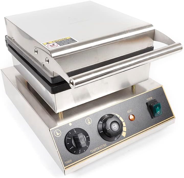 4 Girds Mini Waffle Maker, 1750W Commercial Waffle Molds Machine Belgian and Dessert Waffles Iron Breakfast Make Machines with Temp and Timer Control for Restaurant Coffee Shop