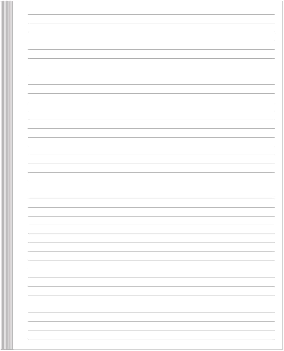 Unpunched Lined Paper, Ruled Filler Paper, 100Sheets / 200Pages Loose-Leaf Paper, 100gsm White Paper, 8.5'' x 11'' : Office Products