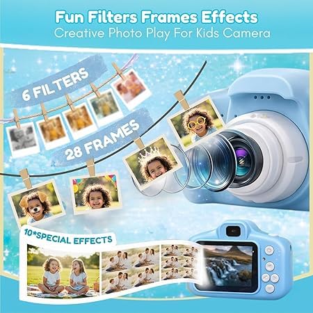 Generic V.K Digital Camera for Kids 3.0MP 1080P HD 32GB Blue - Image 4