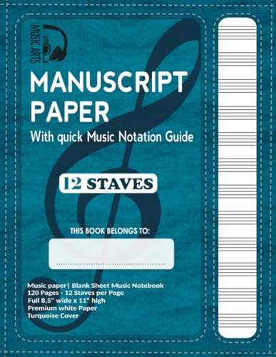 Manuscript Paper | Blank sheet Music Notebook | 120 Pages