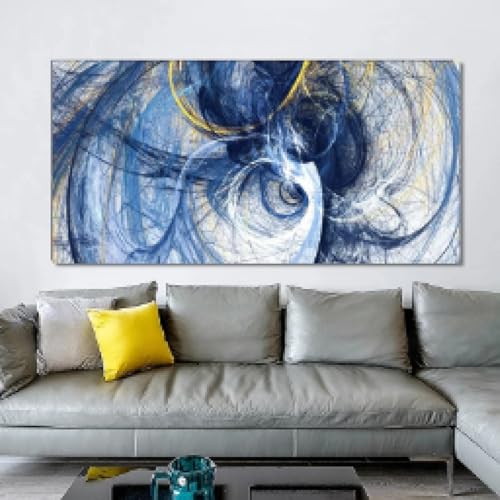 Affiches et impressions abstraites de lignes bleues déco design contemporain