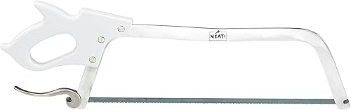 ¡Carne! Sierra de carne de 16 pulgadas con hoja de acero inoxidable, mango de agarre cómodo y tensión de hoja ajustable para cortar carne y huesos