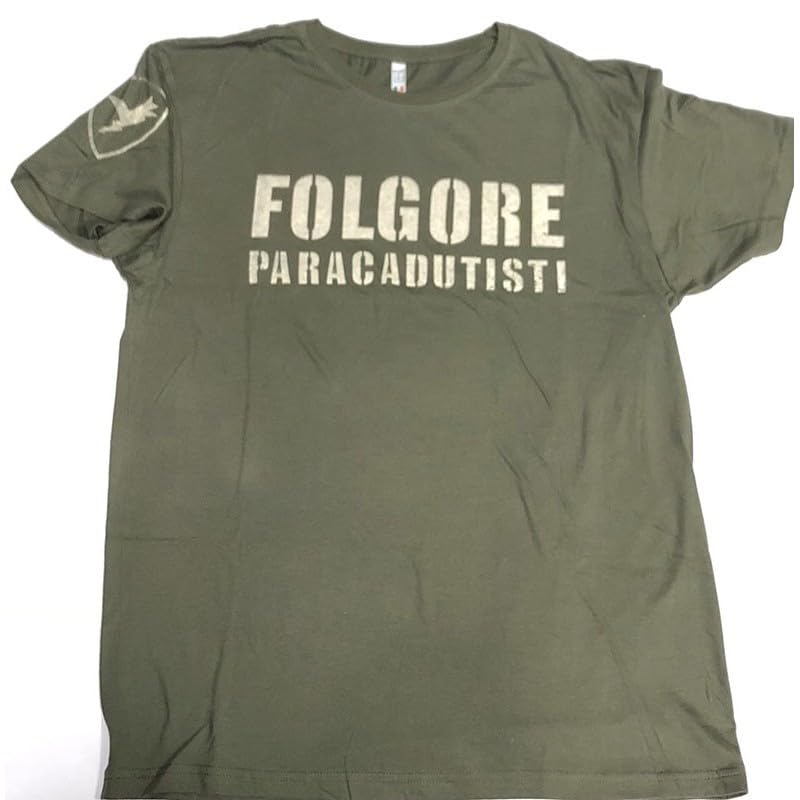 Generico Maglietta T-Shirt dei Paracadutisti Folgore (IT, Testo, 3XL, Regular, Regular)