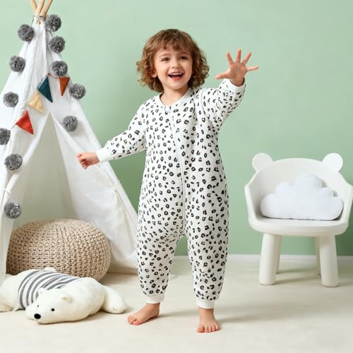 Image of 0.5 Tog Wearable Blanket with Detachable Long Sleeves, Footie Jumpsuit for 9-36 Months