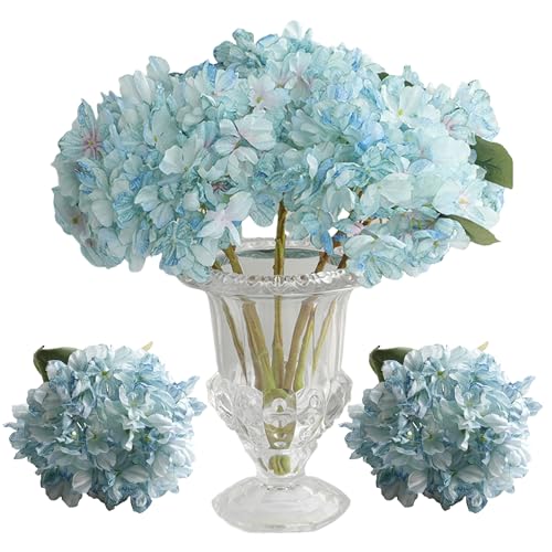 YiyiLai 2本入り 造花 ブーケ 本物そっくり 花 フェイクフラワー 花束 枯れない花 インテリア パーティー アジサイ ブルー