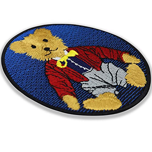 Image of Teddy Bear Sew on Patch - Colorful Toy Iron on Patches for Kids, Girls, Teddy Bear Lovers - Wildly Popular Cute Patches for Jackets, Jeans, Backpacks, Hats, Shirts - Red - 3.14X3.14 in