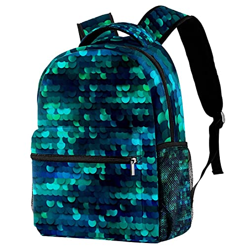 Sac à dos de voyage avec paillettes vertes et porte-bouteille pour enfants