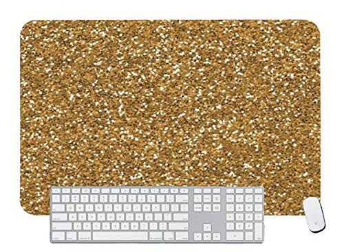 Gaming Mouse Pad Gold Glam Faux Glitter for Desktop and Laptop 1 Pack 900x400x3mm/35.4x15.7x1.1 in