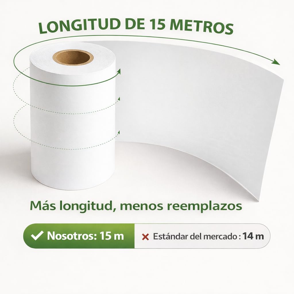 Papel Térmico TPV 57x35x12 mm - Para Impresora de Tickets, Papel Datáfonos TPV - Sin BPA, Blanco - Alta Resolución y Durabilidad (Pack 20 Rollos)