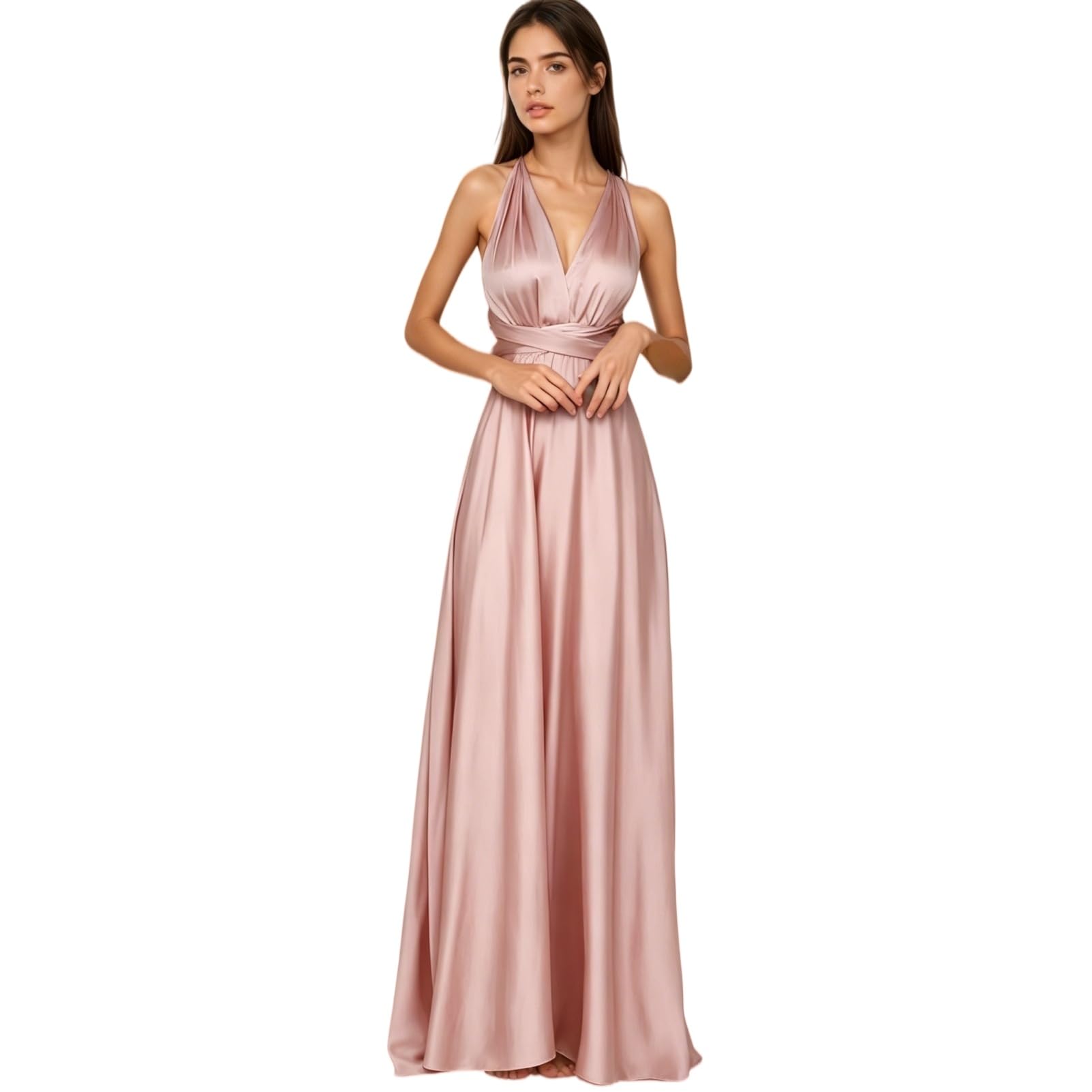 Robe de soirée multi way en satin sublime pour toutes les morphologies - 8