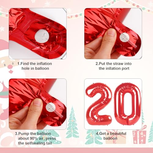 Image of 2026 Balloon Numbers Party Decorations, 40In Red Balloons | Eye-catching Appearance, Perfect Decorative Centerpieces, Convenient Self-sealing Structure, Widely for Various Occasions