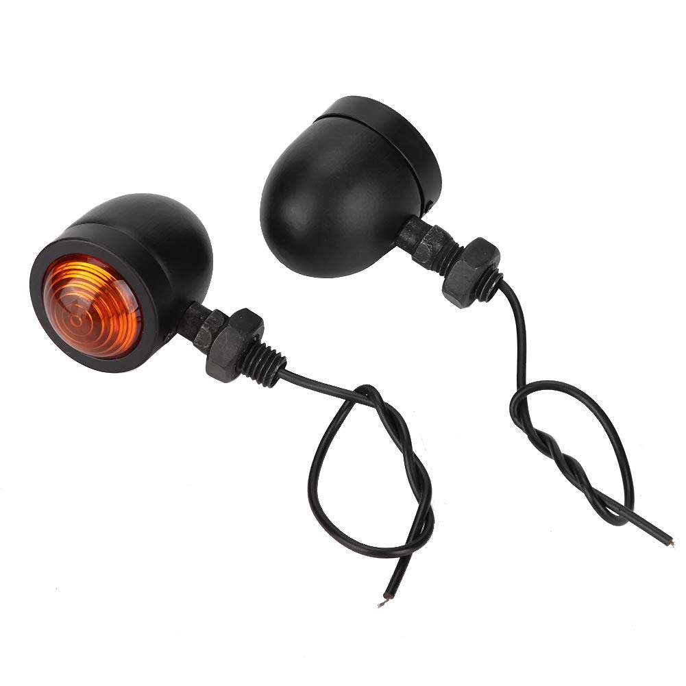 2 Pezzi Indicatori motocicli Indicatori Moto Impermeabile Mini Indicatori Luminosi motociclette Lampada per Indicatori di Direzione per Motocicletta in Metallo Retrò Lampada di Segnalazione per Moto