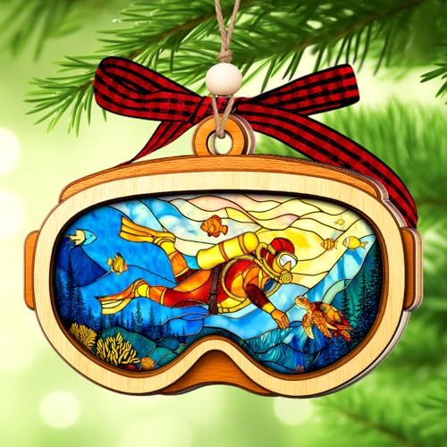 Scuba Diving Ornament - Scuba Diving Christmas Ornament - Scuba Diving Gifts - Acrylic Ornament Suncatcher for Diver, Snorkeling, Underwater Adventure Gifts, Christmas Tree Hanging 2025