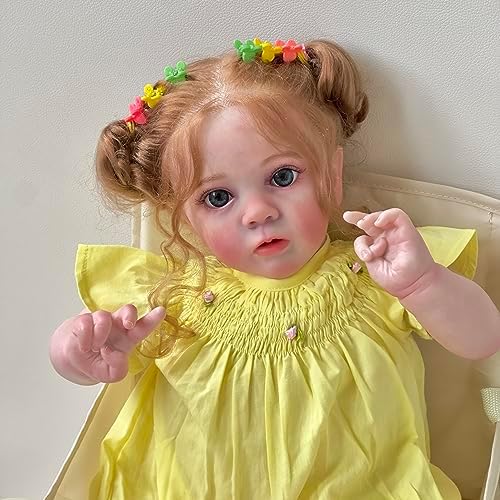 iCradle 24 Inch Reborn Toddler Girl Doll Realistic Looking Silicone Soft Vinyl Real Life Princess Reborn Baby Doll Lifelike Newborn Baby Dolls Toy Gift Set
