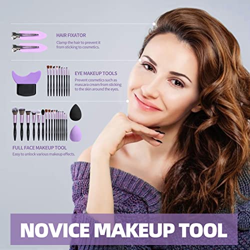 Bs-Mall Makeup Brushes 21 Pcs Makeup Tools Kit Premium Synthetic Powder Foundation Blush Contour Concealers Lip Brushes With Makeup Sponge & Eyeshadow Applicator Kit #TOP5